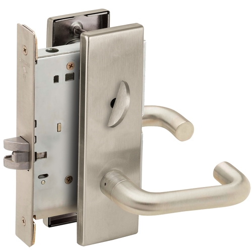 Mortise Lock Satin Nickel Plated Clear Coated