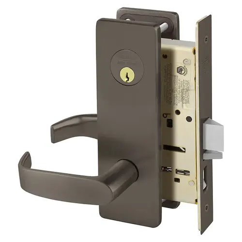 Entry Mortise Lock with L Lever and LS Escutcheon Oil Rubbed Bronze Finish