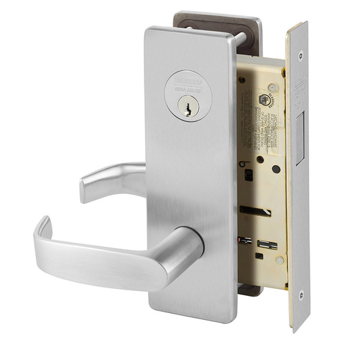 Dummy Trim Deadlock with Turn Mortise Lock with L Lever and LS Escutcheon Satin Chrome Finish