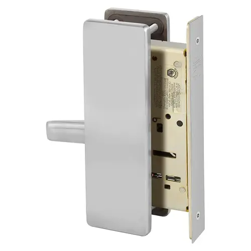 Single Dummy with Lockbody Mortise Lock with B Lever and LS Escutcheon Satin Chrome Finish