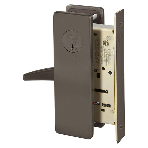 Single Dummy with Lockbody Mortise Lock with P Lever and LS Escutcheon Oil Rubbed Bronze Finish