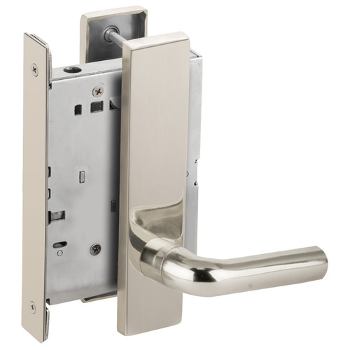 Half Dummy Mortise Trim with Lock Case with 02 Lever and L Escutcheon Bright Stainless Steel Finish