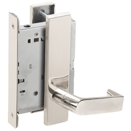 Half Dummy Mortise Trim with Lock Case with 06 Lever and L Escutcheon Bright Stainless Steel Finish