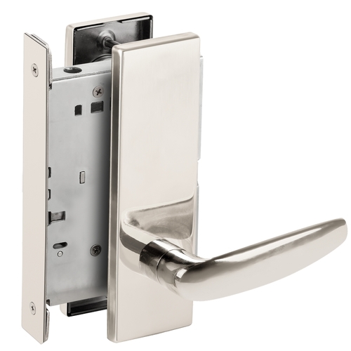 Half Dummy Mortise Trim with Lock Case with 07 Lever and N Escutcheon Bright Stainless Steel Finish