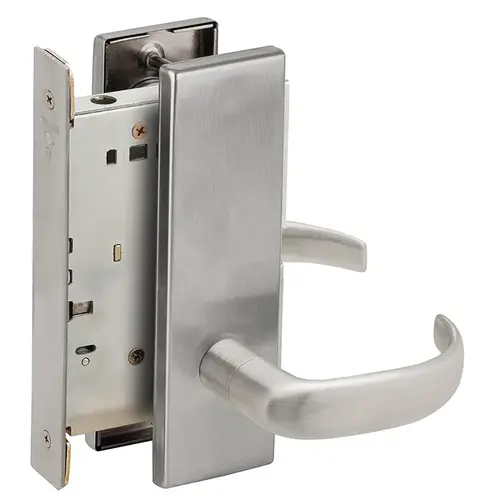 Full Dummy Mortise Trim with Lock Case with 17 Lever and N Escutcheon Satin Chrome Finish