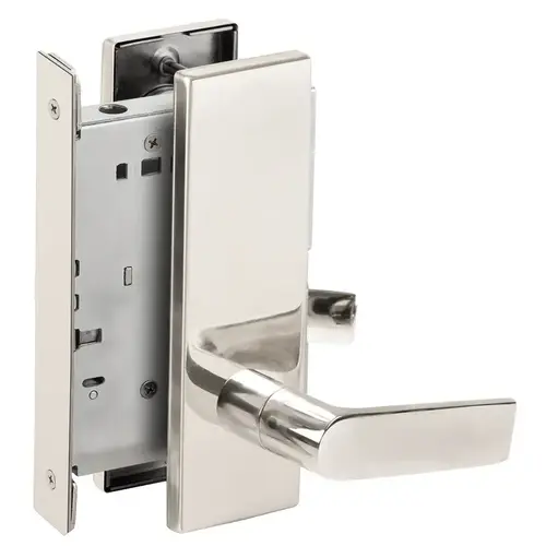 Full Dummy Mortise Trim with Lock Case with 01 Lever and N Escutcheon Bright Stainless Steel Finish