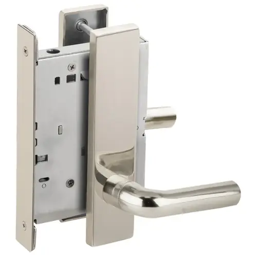 Full Dummy Mortise Trim with Lock Case with 02 Lever and L Escutcheon Bright Stainless Steel Finish