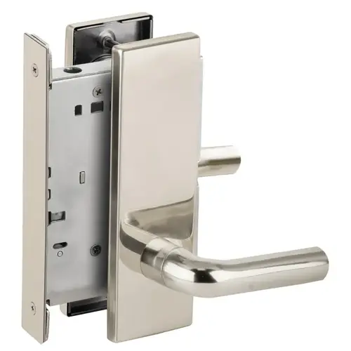 Full Dummy Mortise Trim with Lock Case with 02 Lever and N Escutcheon Bright Chrome Finish