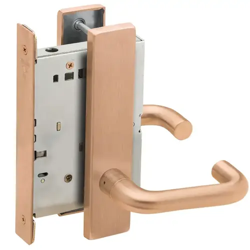 Full Dummy Mortise Trim with Lock Case with 03 Lever and L Escutcheon Satin Bronze Finish