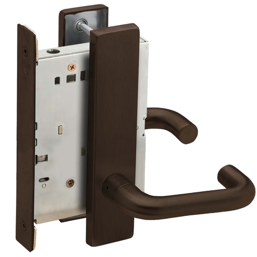 Full Dummy Mortise Trim with Lock Case with 03 Lever and L Escutcheon Oil Rubbed Bronze Finish