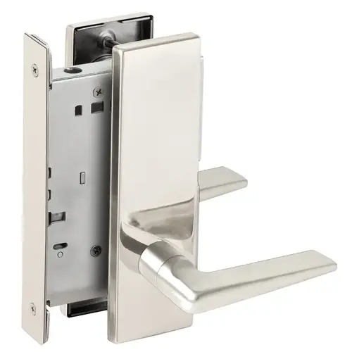 Full Dummy Mortise Trim with Lock Case with 05 Lever and N Escutcheon Bright Stainless Steel Finish