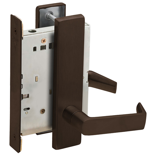 Full Dummy Mortise Trim with Lock Case with 06 Lever and L Escutcheon Oil Rubbed Bronze Finish