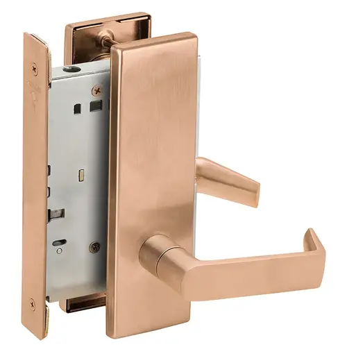 Full Dummy Mortise Trim with Lock Case with 06 Lever and N Escutcheon Satin Bronze Finish