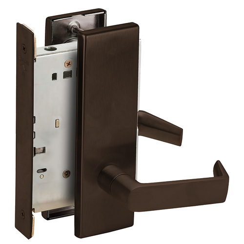 Full Dummy Mortise Trim with Lock Case with 06 Lever and N Escutcheon Oil Rubbed Bronze Finish