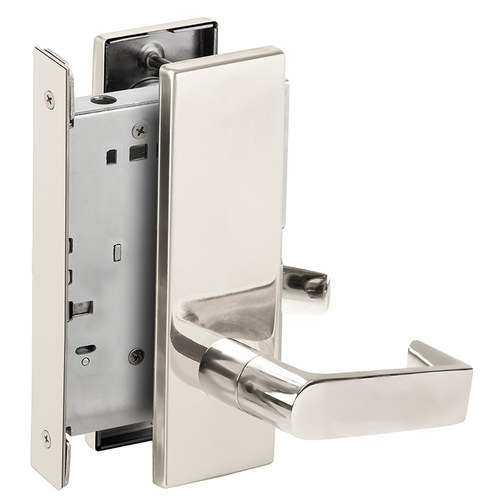 Full Dummy Mortise Trim with Lock Case with 06 Lever and N Escutcheon Bright Chrome Finish