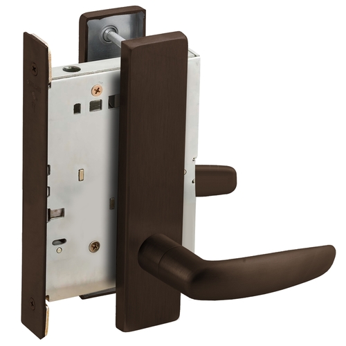 Full Dummy Mortise Trim with Lock Case with 07 Lever and L Escutcheon Oil Rubbed Bronze Finish