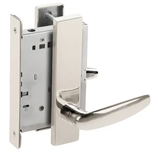 Full Dummy Mortise Trim with Lock Case with 07 Lever and L Escutcheon Bright Stainless Steel Finish