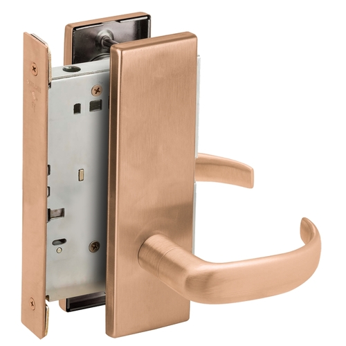 Full Dummy Mortise Trim with Lock Case with 17 Lever and N Escutcheon Satin Bronze Finish