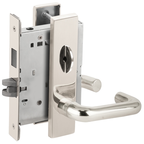 Privacy with Deadbolt Mortise Lock C Keyway with 03 Lever and L Escutcheon Bright Chrome Finish