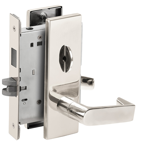 Privacy with Deadbolt Mortise Lock C Keyway with 06 Lever and N Escutcheon Bright Chrome Finish