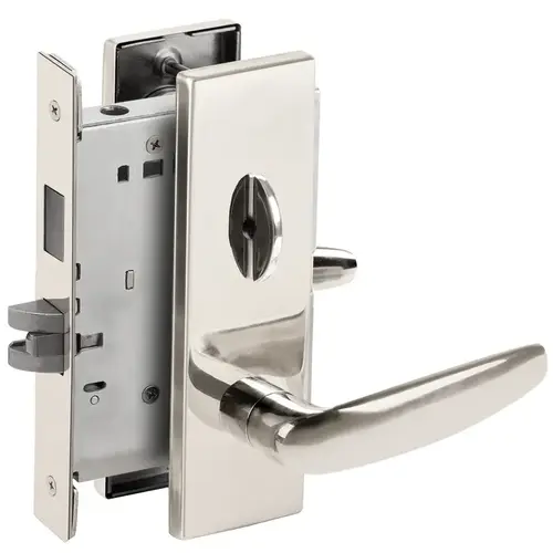 Privacy with Deadbolt Mortise Lock C Keyway with 07 Lever and N Escutcheon Bright Chrome Finish