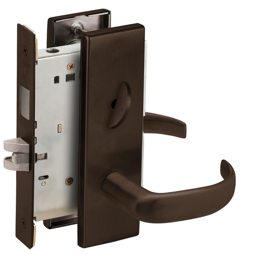 Privacy with Deadbolt Mortise Lock C Keyway with 17 Lever and N Escutcheon Oil Rubbed Bronze Finish