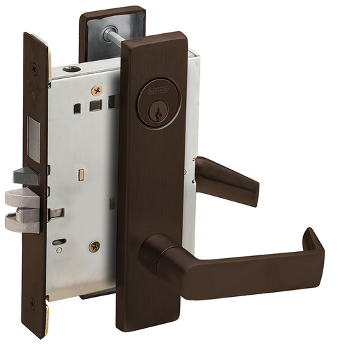 Faculty Restroom Mortise Lock C Keyway with 06 Lever and L Escutcheon Right Hand Oil Rubbed Bronze Finish