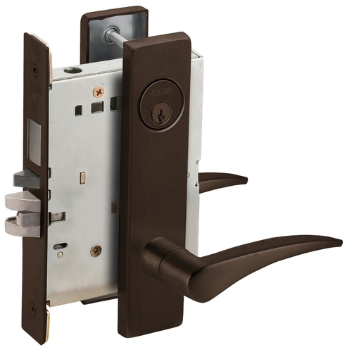 Faculty Restroom Mortise Lock C Keyway with 12 Lever and L Escutcheon Right Hand Oil Rubbed Bronze Finish