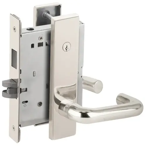 Corridor Mortise Lock Concealed Cylinder C Keyway with 03 Lever and L Escutcheon Bright Chrome Finish