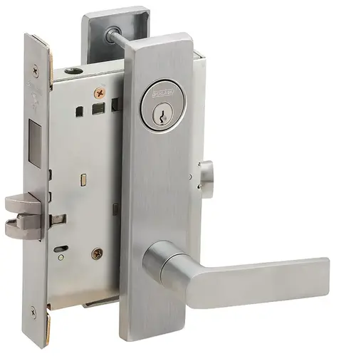 Corridor Mortise Lock C Keyway with 01 Lever and L Escutcheon Satin Stainless Steel Finish