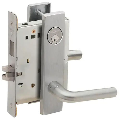 Corridor Mortise Lock C Keyway with 02 Lever and L Escutcheon Satin Stainless Steel Finish