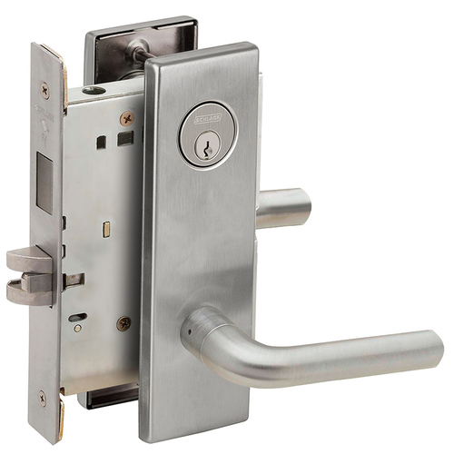 Store / Utility Room Mortise Lock C Keyway with 02 Lever and N Escutcheon Satin Chrome Finish