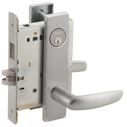 Dormitory / Bedroom Mortise Lock C Keyway with 07 Lever and L Escutcheon Satin Stainless Steel Finish