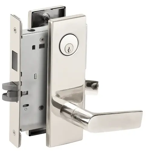 Closet / Storeroom Mortise Lock C Keyway with 01 Lever and N Escutcheon Bright Chrome Finish