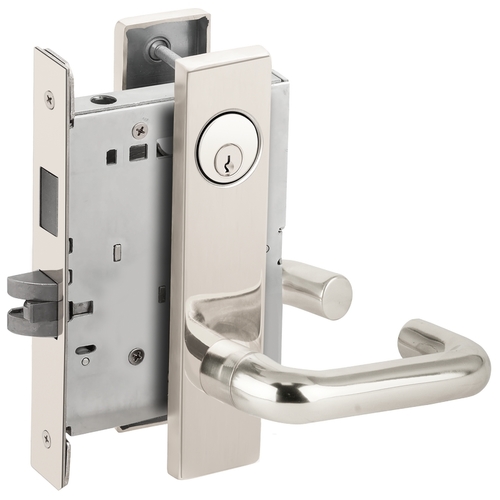 Store / Utility Room Mortise Lock with C Keyway with 03 Lever and L Escutcheon Bright Stainless Steel Finish