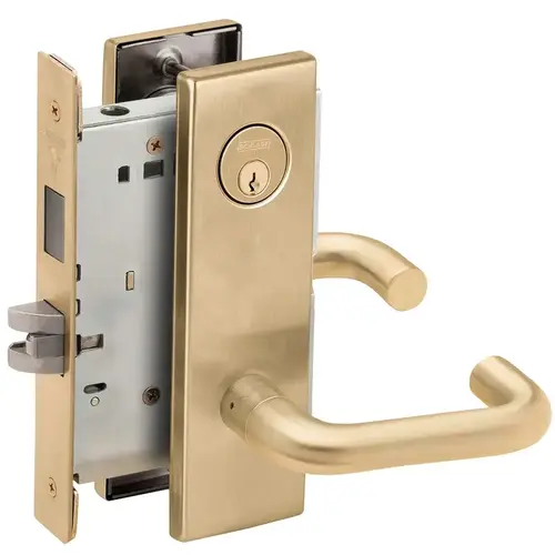 Corridor Mortise Lock C Keyway with 03 Lever and N Escutcheon Satin Brass Finish