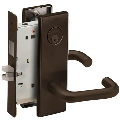 Dormitory / Bedroom Mortise Lock C Keyway with 03 Lever and N Escutcheon Oil Rubbed Bronze Finish