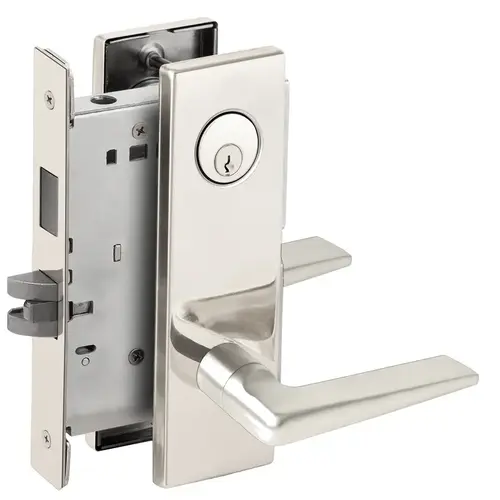 Closet / Storeroom Mortise Lock C Keyway with 05 Lever and N Escutcheon Bright Chrome Finish