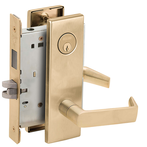 Closet / Storeroom Mortise Lock C Keyway with 06 Lever and N Escutcheon Satin Brass Finish