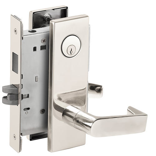 Closet / Storeroom Mortise Lock with C Keyway with 06 Lever and N Escutcheon Bright Stainless Steel Finish