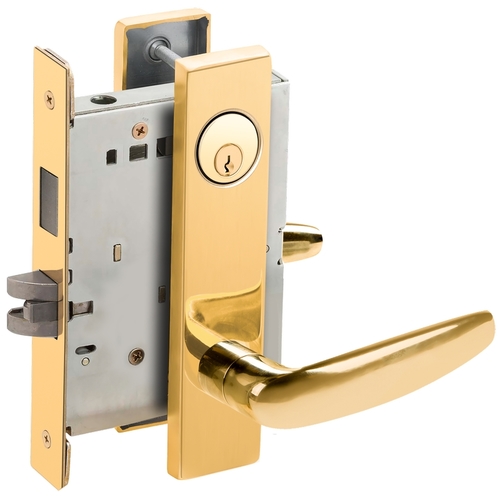 L9465P Mortise Closet/Storeroom Lock, Bright Polished Brass