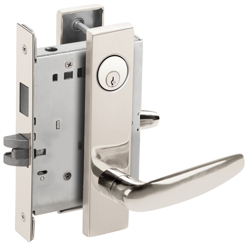 Dormitory / Bedroom Mortise Lock C Keyway with 07 Lever and L Escutcheon Bright Chrome Finish