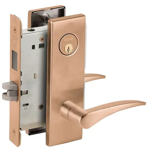 Closet / Storeroom Mortise Lock C Keyway with 12 Lever and N Escutcheon Left Hand Satin Bronze Finish