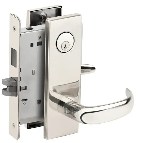 Store / Utility Room Mortise Lock C Keyway with 17 Lever and N Escutcheon Bright Chrome Finish