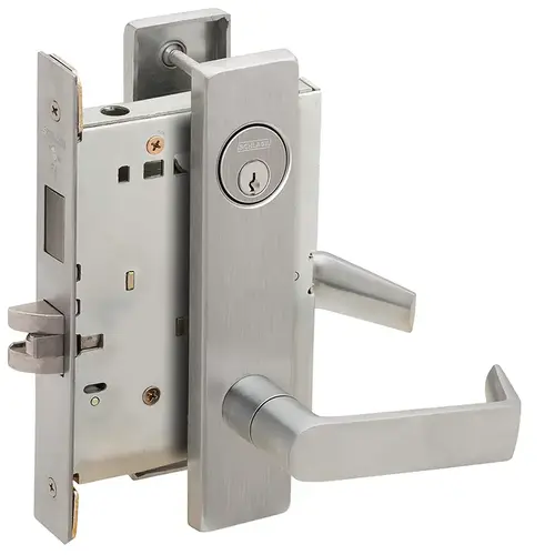 Closet / Storeroom Mortise Lock C Keyway with 06 Lever and L Escutcheon Satin Stainless Steel Finish