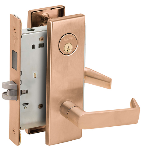 Corridor Mortise Lock C Keyway with 06 Lever and N Escutcheon Satin Bronze Finish