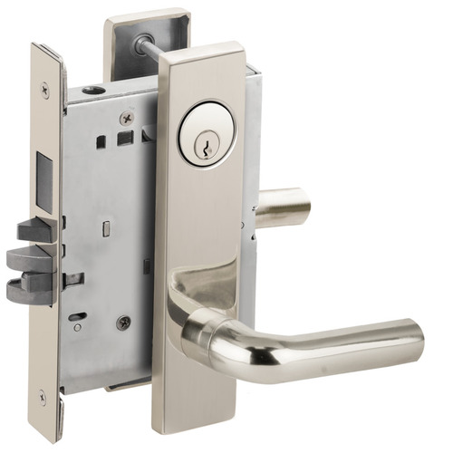 Faculty Restroom Mortise Lock C Keyway with 02 Lever and L Escutcheon Right Hand Bright Chrome Finish