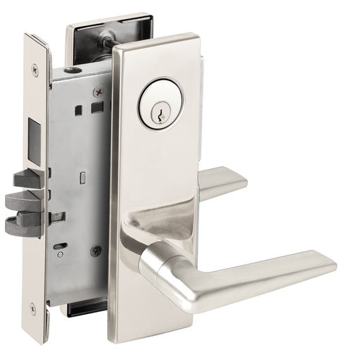 Right Hand Faculty Restroom Mortise Lock with C Keyway with 05 Lever and N Escutcheon Bright Stainless Steel Finish