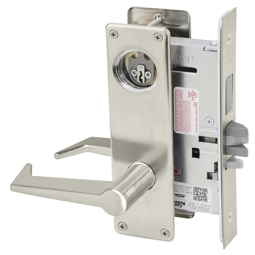 Mortise Lock Satin Nickel Plated Clear Coated