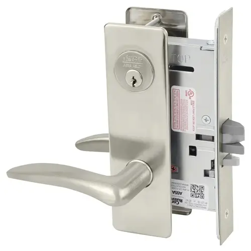 Mortise Lock Satin Nickel Plated Clear Coated